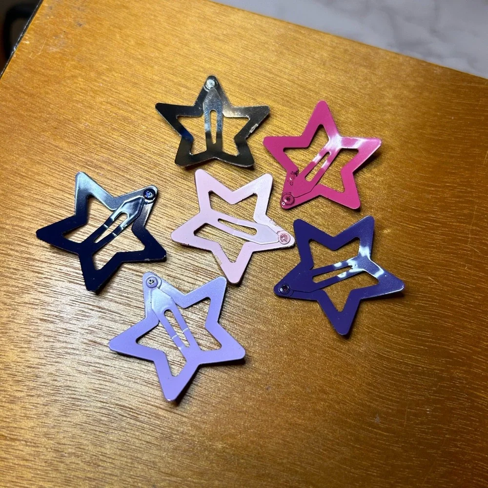 NWOT Glitter Star Hair Clip Set - Picture 3 of 5